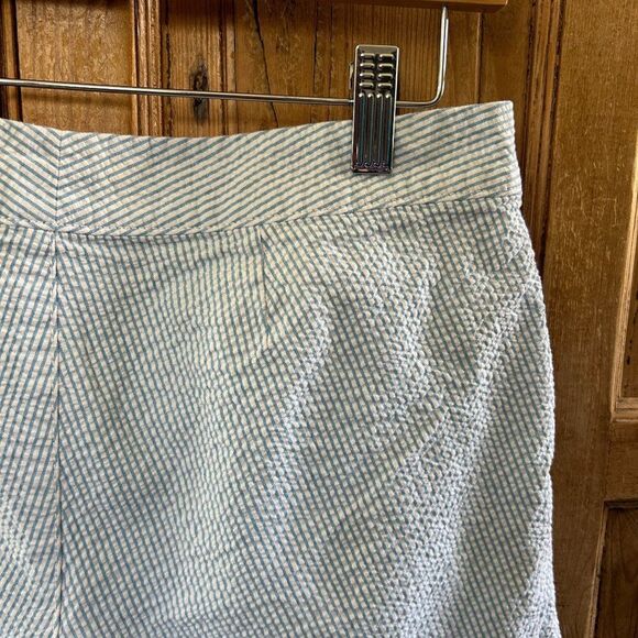 Lilly Pulitzer 0 Shorts Blue White Stripe Pockets Buttercup Scallop Seersucker - Picture 10 of 12